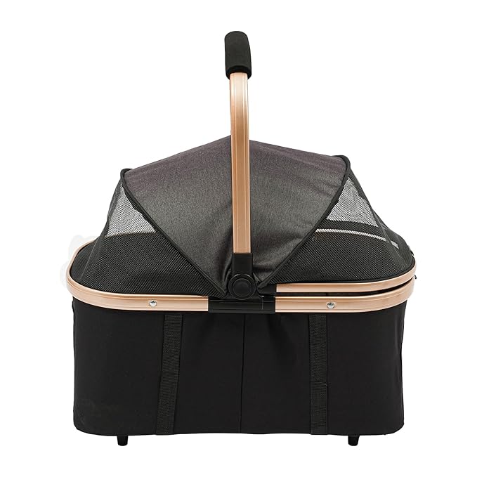 Double Dog Stroller with 4 Wheels, Foldable 3-in-1 Cat Pet Stroller with 2 Detachable Carriers,Reversible Handle, Steel Frame, Safety Belt for Small Medium Dogs Cats(Black)