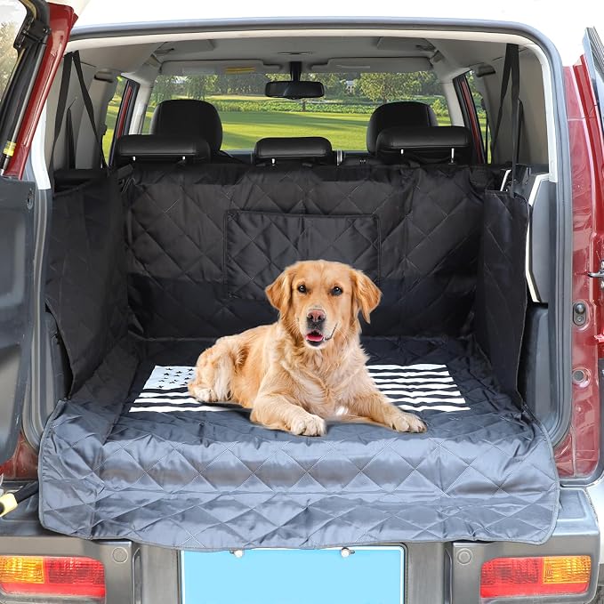 Aunginsy SUV Cargo Liner for Dogs Compatible with Toyota FJ Cruiser 2007-2021 Accessories, Rear Trunk Mat Travel Nonslip Pet Cargo Boot Liner with Bumper Flap Protector, Waterproof Floor Mat for Cats by Aunginsy