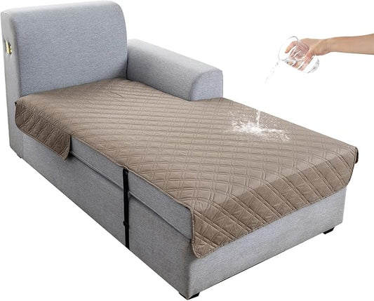 Genina L Shape Couch Cover, Sectional Couch Chaise Covers, Waterproof Washable Sofa Covers for Right L Shape Chaise Lounge, Anti-Slip Sofa Slipcovers for Dogs Cats Pet Friendly(Taupe) by Genina