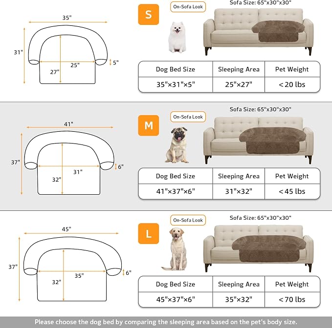 Calming Dog Bed Fluffy Plush Dog Mat for Furniture Protector with Removable Washable Cover for Large Medium Small Dogs and Cats (Medium(41x37x6), Camel) - Image 5