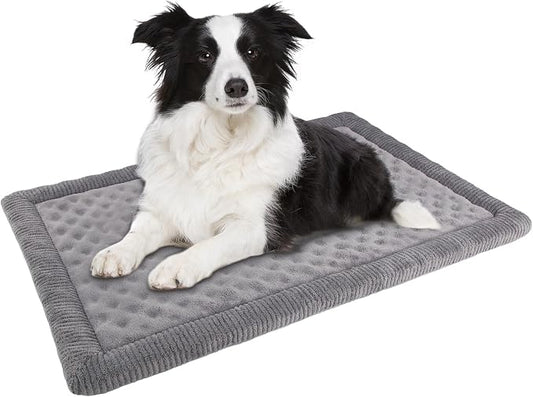 Large Dog Crate Pad 36 inch Gray Memory Foam Dog Kennel Bed Soft Flannel Washable Anti Slip Puppy Sleeping Mat,Grey by PAGGEDHOME