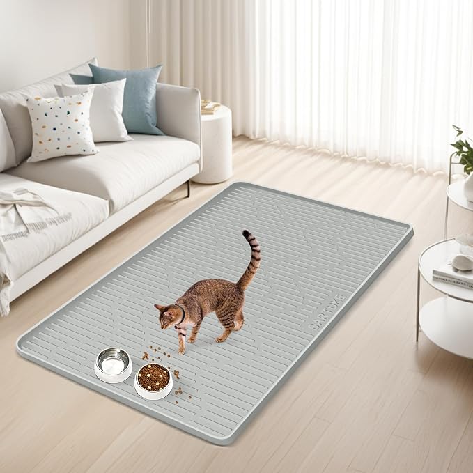 Silicone Cat & Dog Food Mat 40" x 28" Pet Feeding Mat for Food and Water | Extra Large Pet Foof Mat with Raised Edges, BPA-Free, Non-slip, Waterproof Bowl Mat for Small, Medium & Large Pets - Image 7