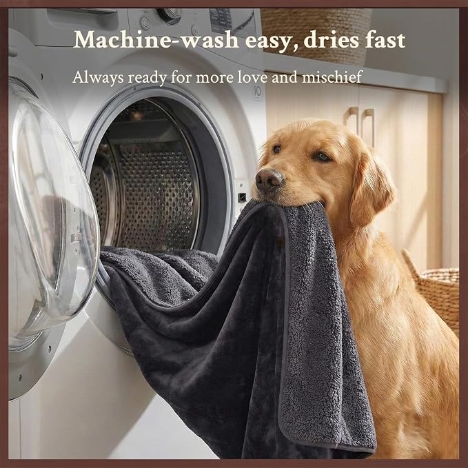 Waterproof Blanket for Couch, Sofa, Pets, Grey, 40"x60", Double-Sided | Stain Resistant, Leak-Proof, Reversible Flannel & Sherpa Fleece, Soft Plush Throw Blanket to Protect Furniture and Mattress - Image 7