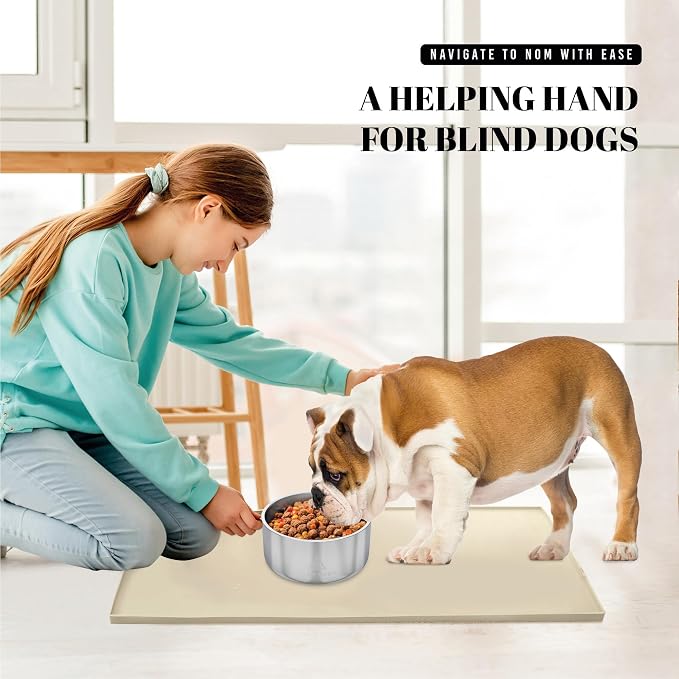 AVERYDAY 100% Waterproof Thicker Silicone Dog Food Mat, 0.63'' Raised Edge Bowl Mat for Food & Water, Non Slip Pet Feeding Placemat for Messy Drinkers, Perfect for Large Medium Small Breeds, 23"x16" - Image 7