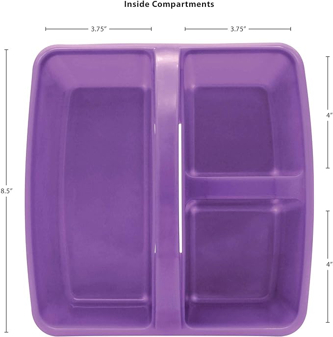 Teacher Created Resources Assorted Bright Colors Portable Plastic Storage Caddy 6-Pack for Classrooms, Kids Room, and Office Organization, (Lime, Orange, Pink, Purple, Teal, and Yellow) 3 Compartment - Image 3