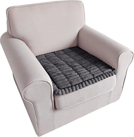 U-NICE HOME Fuzzy Chair Cover Arm Covers, Dark Grey, 27.6''x27.6'' | Non-Slip, Washable, Couch cover for dog, Pet friendly, Furniture Protector by U-NICEHOME
