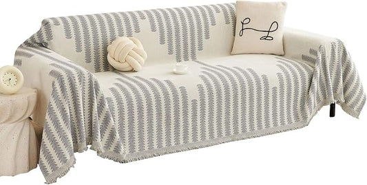 HAOMAIJIA Boho Sofa Covers Couch Covers for 3 Cushion Couch Sofa Pet Friendly Soft Thick Couch Cover for Dogs Washable Sectional Couch Covers L Shape Furniture Protector (Grey, 91"x118") by HAOMAIJIA