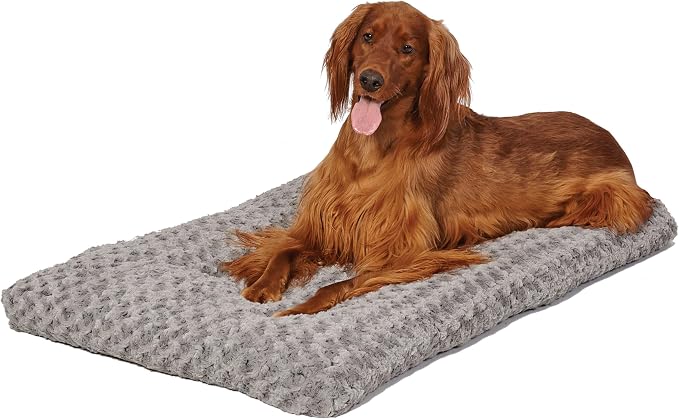 MidWest Homes for Pets Large QuietTime Deluxe Gray Ombré Swirl Plush Pet Bed, Machine Washable, Non-Skid Bottom, Soft Crate Mat for 42-inch Crates by MidWestHomesForPets