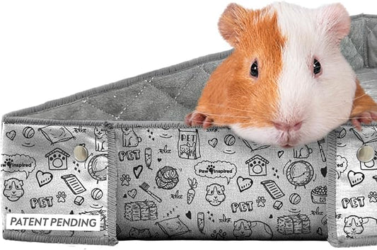 Paw Inspired Critter Box Cage Liner, Raised Sides, C&C 2x3 Size | Washable Fleece Bedding for Guinea Pigs Rabbits, Hamsters, Small Animals, Edge Protected Pee Pads by HOME