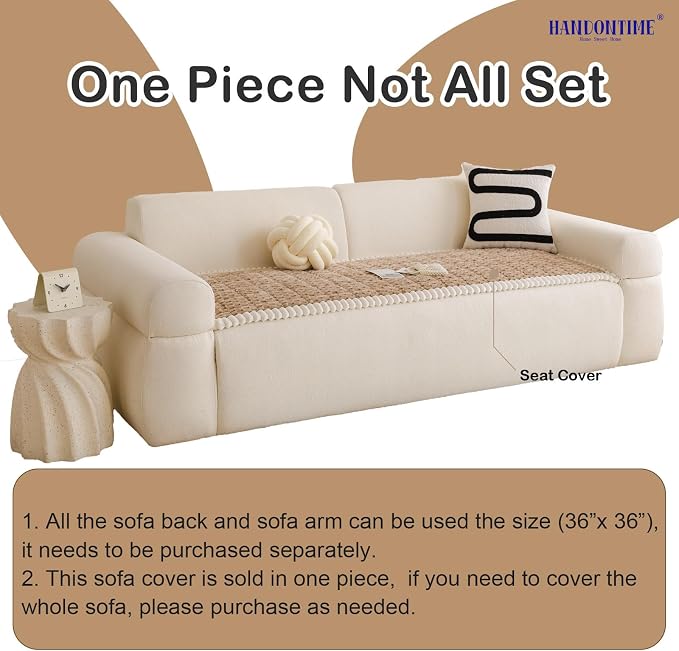HANDONTIME Pet Couch Cover Fuzzy Sofa Covers for Pets, Couch Covers for Dogs, Washable Dog Sofa Cover Protector, Jacquard Fuzzy Non Slip Cushion Slipcover Pet Friendly (Brown, 27.6" x 70.9") - Image 4