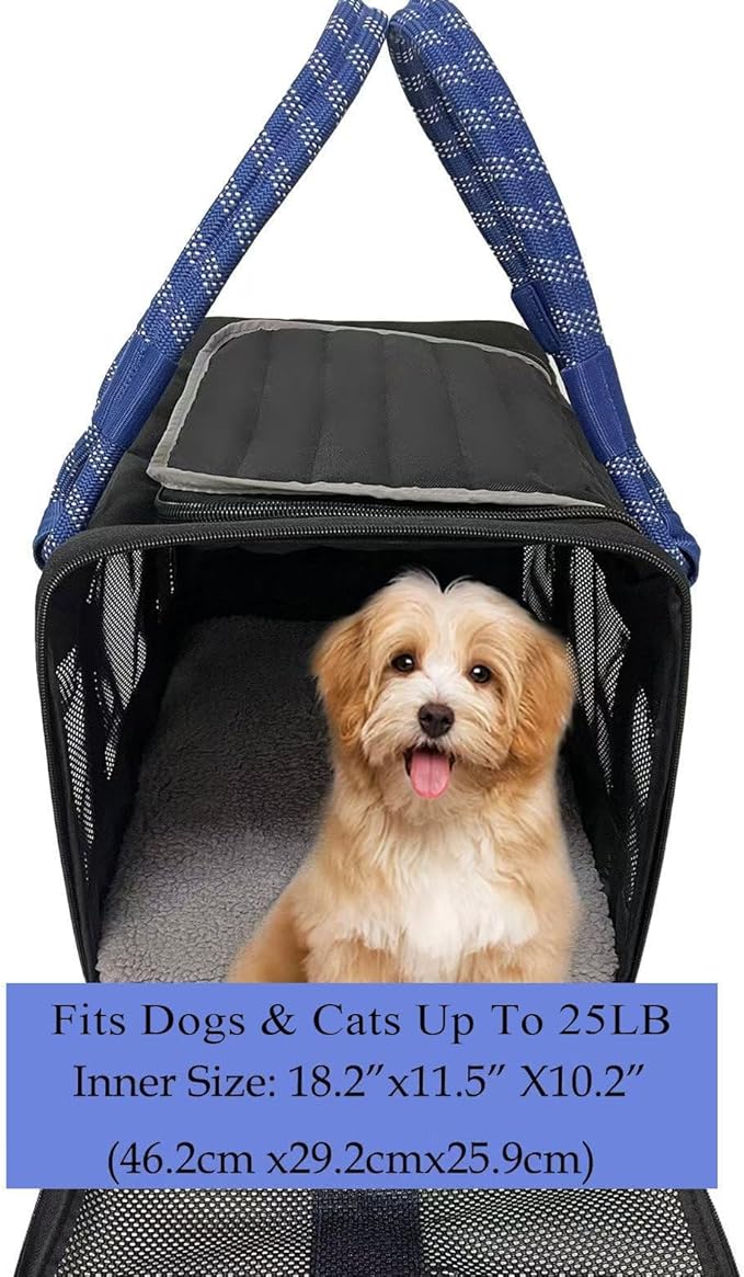 Mr. Peanut's WanderWell Series 3 in 1 Airline Compliant Soft Sided Pet Carrier and Car Seat (Deja Blue)