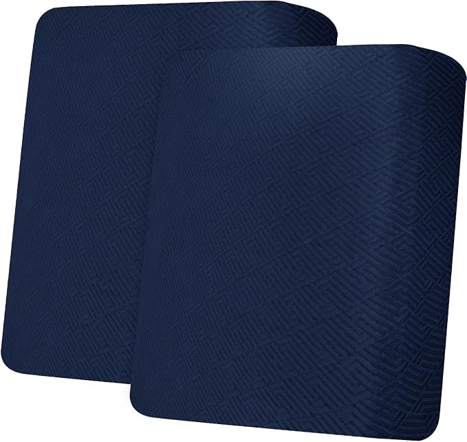 XINEAGE Couch Cushion Covers Seat Cushion Cover Thick Stretch Sofa Slipcovers 2 Piece Individual Couch Covers with Elastic Bottom(2 Seat Cushion/Backrest,Navy Blue) by XINEAGE