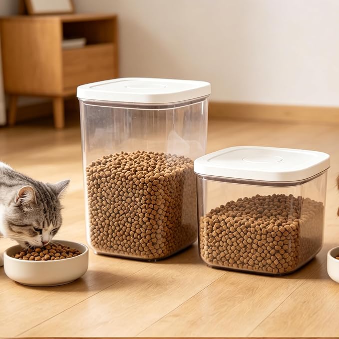 TBMax Dog Cat Food Storage Container 10 Lbs, Stackable Pet Food Dog Treat Container with Pop Up Lids, Airtight Food Storage Bin for Kitchen Organization - Image 4