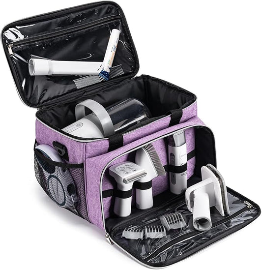 Dog Grooming Vacuum Bag, Pet Grooming Kit Bag Perfect for Dog Hair Vacuum & Grooming Tool Kit Accessories- Purple by BABEYER