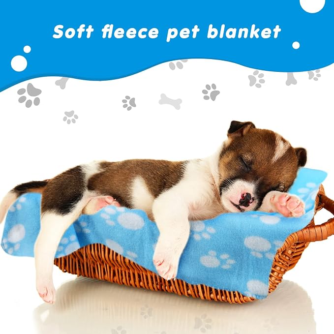 Chumia 28 Pieces Puppy Blanket Bulk Small Fleece Pet Blanket for Puppy Dogs Kitten Cats Pets Soft Warm Paw Print Sleep Mat Bed Covers, 28 Styles(27.5 x 39.3 Inch) - Image 6