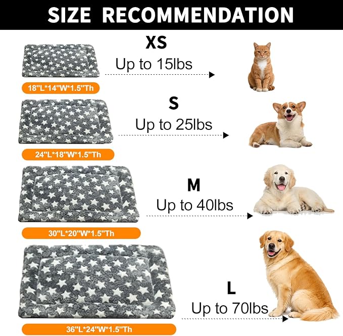 Washable Dog Bed Mat With Anti-Slip Bottom, Deluxe Plush Memory Foam Crate Pad & Waterproof Outdoor Kennel Mat For Dogs & Cats-Durable Crates Beds, Large Medium Small Puppy Size 36" x 24",Grey - Image 5