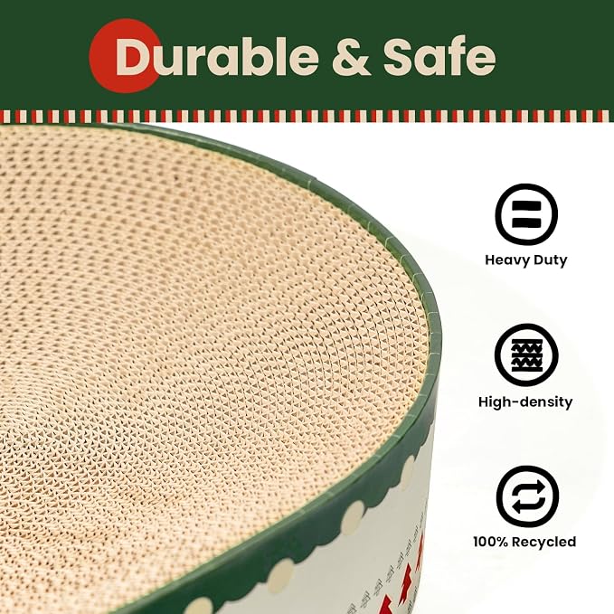 Conlun Oval Cat Scratcher Bed | Scratching Bowl Lounge for Kittens | Medium | Corrugated Cardboard Pad | Concave Shape | No Mess Enclosed Base | Serves as Couch Furniture Protector - Image 4