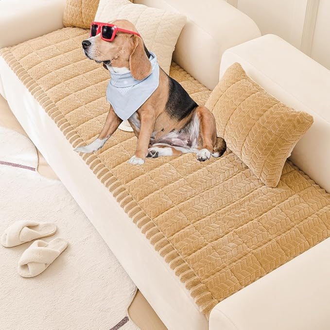 Mitid Sofa Cover Fuzzy Couch Cover for Pet, Couch Covers for Dogs Pets Mat | Washable Non-Slip Sofa Slipcover Cushion Protector Pets Friendly Mat, Dog Couch Cover, Square Couch Covers for Dogs Non Skid - Image 2