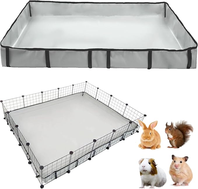 Guinea Pig Cage Liner Tarp Bottom Waterproof and Washable Base Also for Rabbits, Bunny, Chinchesillas, Hedgehog, Ferrets and Other Small Animals(48x60 inches) by DZWLKJ