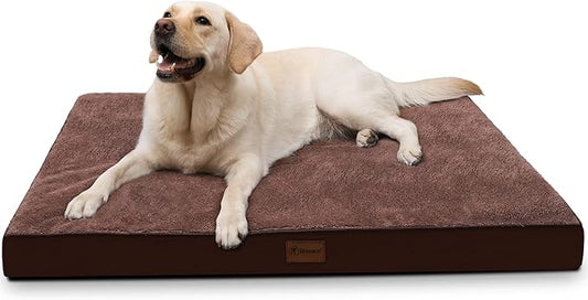 Waterproof Medium Size Dog Crate Bed Orthopedic 35x22 Brown | Removable Washable Cover, Egg Crate Foam, Soft Plush Flat Pet Mat, Non-Slip Bottom, Fits Medium Dogs Up to 65 lbs by MIHIKKPet%E2%80%99sHome