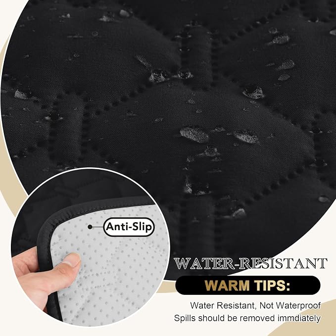 PrinceDeco Extra Large Couch Covers for Oversized Sofa Water Repellent Furniture Protector Anti-Slip and Washable Pet Couch Covers for Sofa/3 Cushion Couch Width Up to 78"(Oversized Sofa, Black) - Image 7