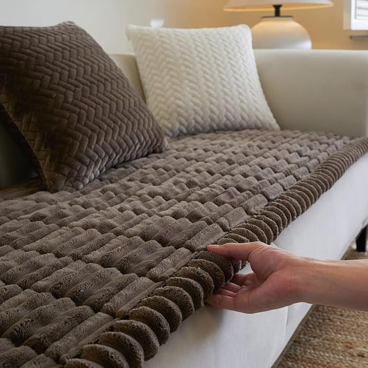 Linear Grid Couch Cover for Dogs Non Slip - Thick Wear-Resistant Pet Sofa Protector for 3 Cushion Couch Large Silicone Particles Washable Furniture Mat for Dogs Cats Sectional by Unknown