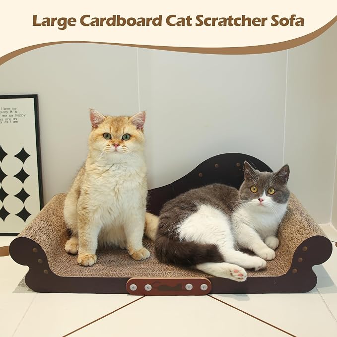 ComSaf Large Cat Scratcher Bed Cardboard, Cat Scratching Board Cat Couch Scratcher for Indoor Cats Grinding Claw, Durable Cat Scratcher Pad to Protect Funiture - Image 8