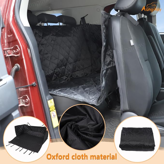 Aunginsy Dog Car Seat Cover for Pets Compatible with Toyota FJ Cruiser 2007-2021 Accessories, Backseat Pet Cover Protector, Second-Row Seat Waterproof Scratch Proof Nonslip Dog Hammock with Side Flap - Image 4