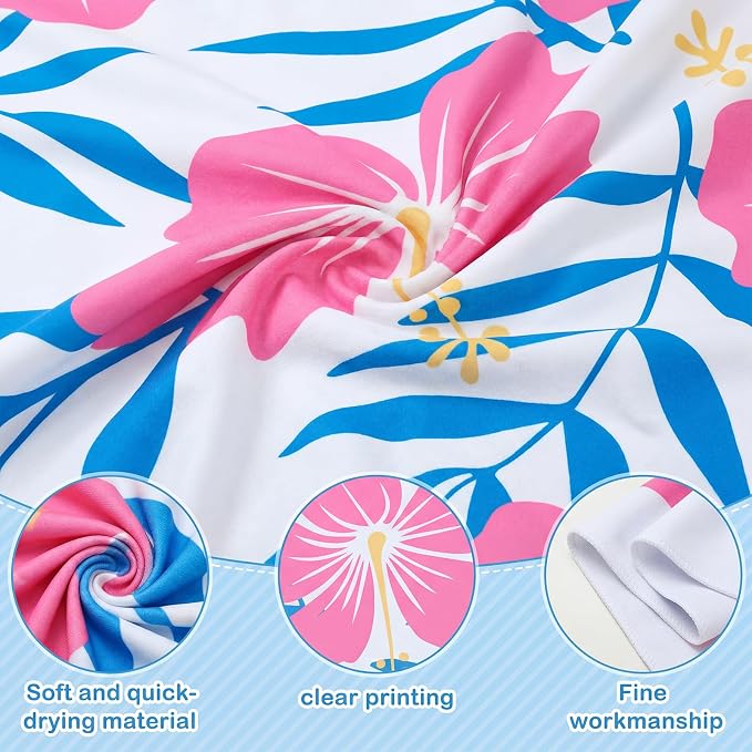Buryeah 10 Pcs Beach Towels 30 x 60 Inch Quick Dry Absorbent Beach Blanket Hawaiian Flowers Towel for Kids Adult Sports Pool Picnic Camping Travel Swim - Image 4