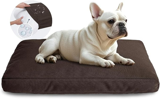 Miguel Durable Canvas Dog Bed for Medium Small Pet Outdoor Dogs Pad 14 Ounce Canvas Waterproof Pet Pillow with Removable Washable Cover,30 x 20 inch, Brown by Miguel
