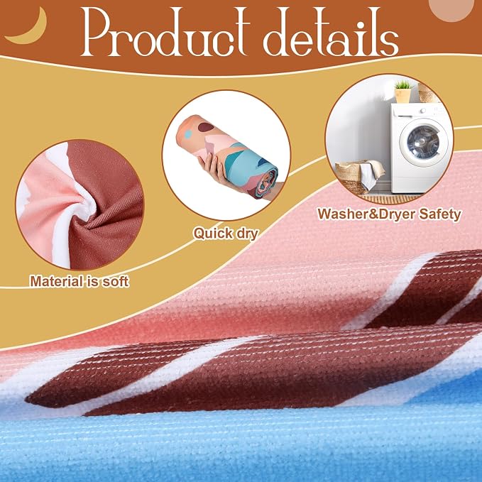 EBOOT 10 Pack Oversized Beach Towel Set Extra Large Pool Towels Microfiber Quick Dry Swim Blanket for Adult Women Men Face Hand Body Bath Travel Pool(Earthy Color,28 x 59 Inch,Boho Style) - Image 3