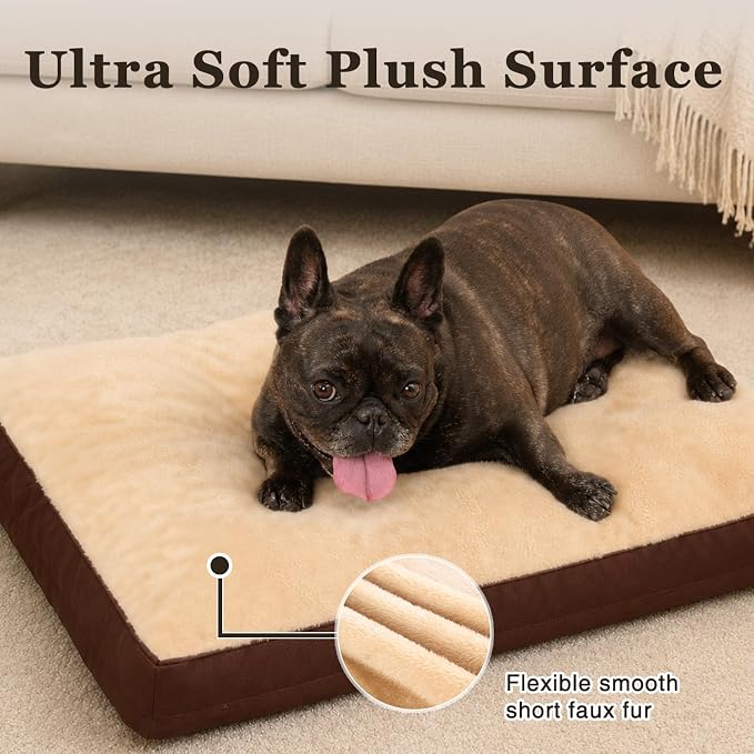 NUPIDA Waterproof XL Dog Bed for Crate with Washable Cover, 41x27, Brown | TPU Waterproof Layer, Easy Clean Cover, Soft Plush Surface, Durable Oxford Fabric, Non-Slip Bottom, For Large Breeds ≤80lbs - Image 3