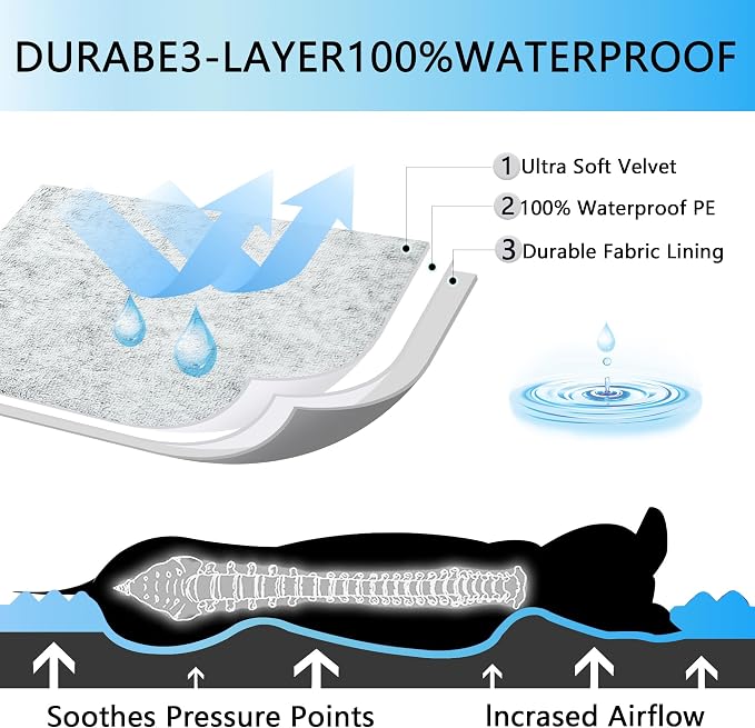 Light Grey 36''x27''x3 Medium L Orthopedic Long Plush Cover Dog Bed - Image 4