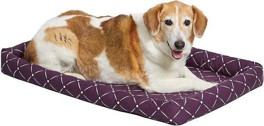 MidWest Homes for Pets 40236-PLD Quiet Time Couture Ashton Bolster Pet Bed, Large Dog/36, Plum by MidWestHomesForPets
