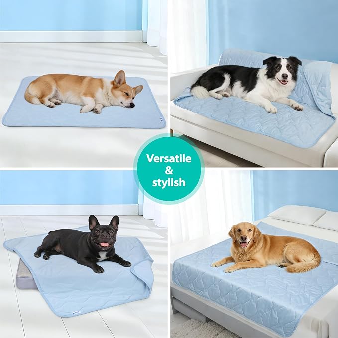 Cooling Blanket for Dogs - Q-MAX>0.4 Waterproof Pet Throw Blanket Bed Cover, Non-Slip Dog Blankets for Couch Protector, Washable Furniture Cover for Summer, Blue,30x40 - Image 6