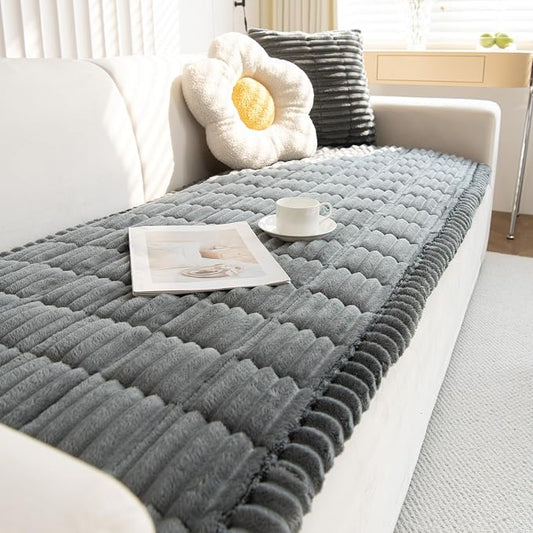VClife Dog Sofa Cover, Non Slip Sofa Cover Washable, Dark Gray, 23.6" X 51" | Soft Fuzzy Couch Cover for 3 Cushion Couch Sofa Pet Friendly, Scratch Resistant Thick Furniture Protector for Sectional Sofa by VCLIFE