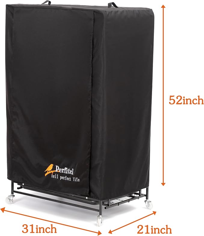 Large Bird Cage Cover Black Good Night Blackout Birdcage Cover | 31 x 21 x 52 inch,Durable Breathable Washable Material, Create Quiet Environmente - Image 2