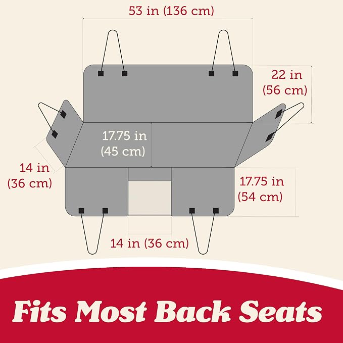 Lusso Gear Dog Car Seat Cover for Back Seat - 100% Waterproof Dog Hammock - Padded Headrest and Mesh Window - Passenger Compatible Rear Car Seat Cover - Fits Trucks, SUVs, Cars - Image 7