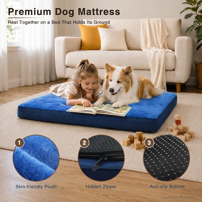 NUPIDA Waterproof XL Extra Large Dog Crate Bed with Washable Cover, 41x27 | TPU Waterproof Layer, Easy Clean Cover, Soft Plush Surface, Durable Oxford fabric, Non-Slip Bottom, For Large Breeds ≤80lbs - Image 5