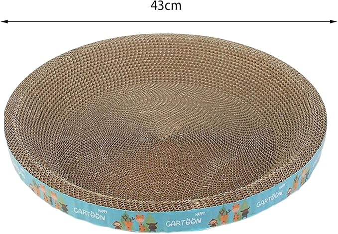 Cat Scratcher Cardboard, Cat Scratch Pad Bowl Nest for Indoor Cats Grinding Claw, Cat Scratching Board Corrugated Lounge Cat Beds, Round Giraffe 43cm - Image 2