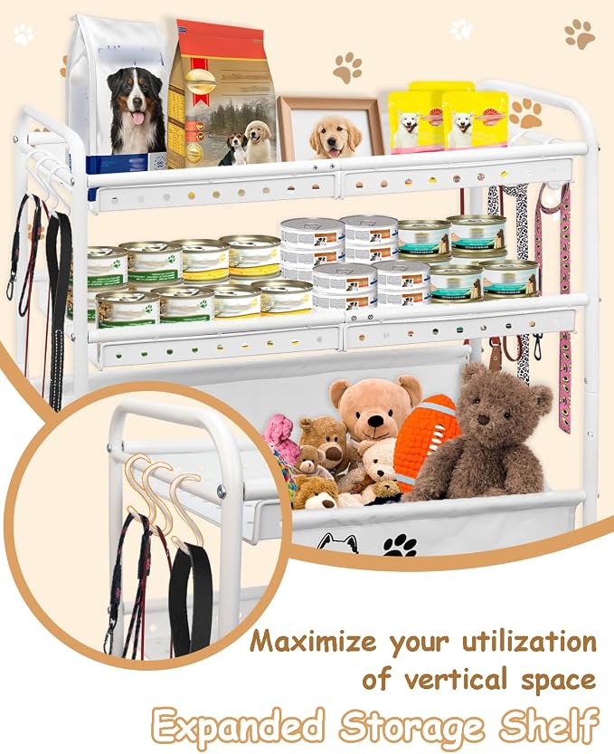 Large Dog Toy Basket, Dog Toy Bin with Storage Organizer, 3-Tier Pet Toy Box for Living Room, Toy Holder Chest for Pet Dog Cat, Multifunctional Chest Holder for Cat Dog Accessories - Image 5