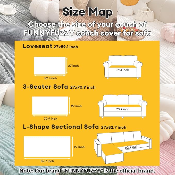FUNNY FUZZY Pet Couch Covers for Sofa, Washable Dog Couch Cover Protector for Dogs, Flannel Couch Covers for Dogs Pet Friendly Pets Mat Bed Sofa Cover (Blue-Grey, 27.6"×82.7") - Image 5