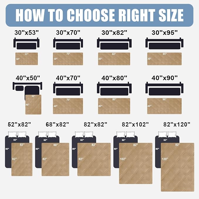 Smiry Waterproof Dog Bed Cover, Reversible Pet Blanket for Sofa Couch | Soft Washable Dog Blanket, Leakproof Couch Cover for Dogs Cats & Furniture Protection, 30x95, Camel/Beige - Image 6