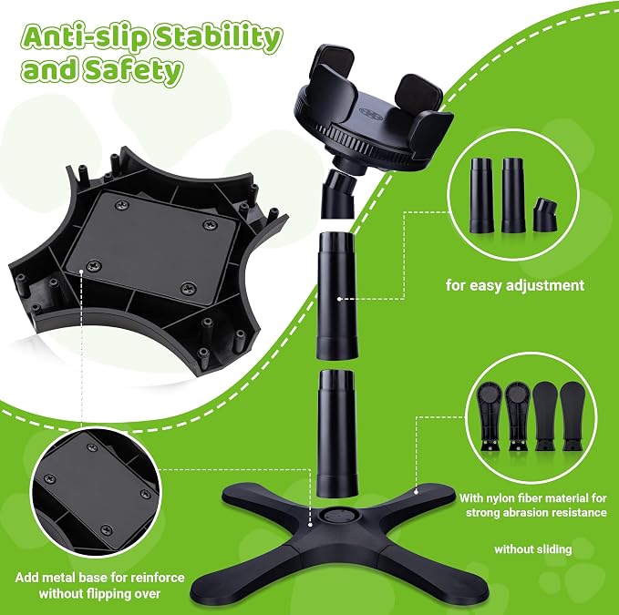 Dog Bowls Elevated Adjustable Stand, Raised Bowl with 3 Heights & Tilted Feeding Stand, Compatible with Various Bowls, for Medium & Large Breeds (1 Pack) Black - Image 6