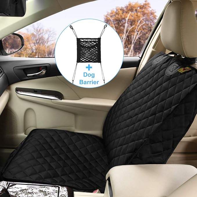 Bark Lover Deluxe Dog Seat Cover for Front Seat-More Durable Spill-Resistant Front Seat Protector, High Heat Resistant and Nonslip Front Seat Cover for Dogs Kids, Universal Size (Black,1 Pack) - Image 3