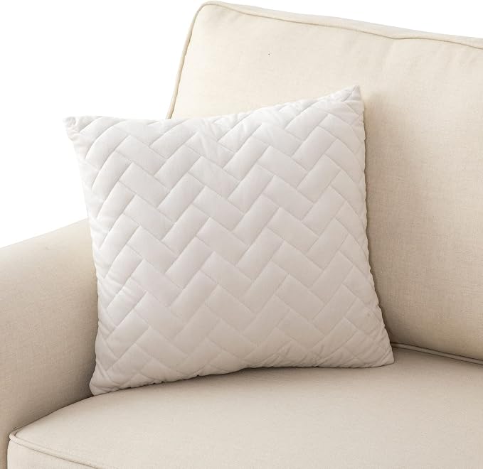 Eismodra Throw Pillows,Couch Cover,Sofa Cover,Sectional Couch Covers for 3 Cushion Couch,Sofa Slipcovers for Dogs Cats Pet Loveseat Recliner Leather L Shaped,White 18 x 18 Inches (Only 1 Piece) by Eismodra