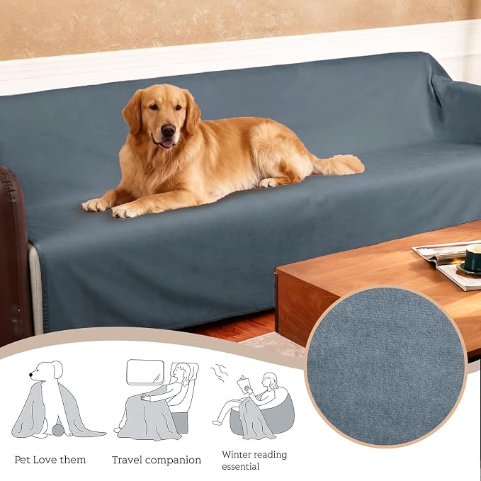 Ameritex Pet Bed Blanket Reversible 100% Waterproof Velvet Super Soft for Sofa and Bed - Image 6