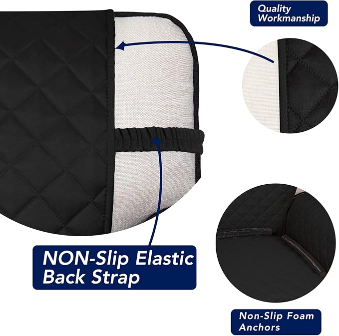 PureFit Reversible Quilted Couch Covers for Dogs Sofa Cover 4 Seater 88" | Black/Beige, Water Resistant Couch Protector, Washable Pet Couch Cover with Non Slip and Elastic Straps For Kids - Image 3