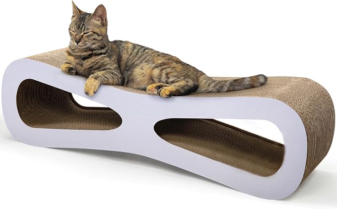 COZIWOW Cat Scratcher Lounge, Cat Scratching Board, Cardboard Lounge Bed, Durable Cat Scratching Pad Furniture Protector for Indoor Cats Kittens (Grey) by COZIWOW