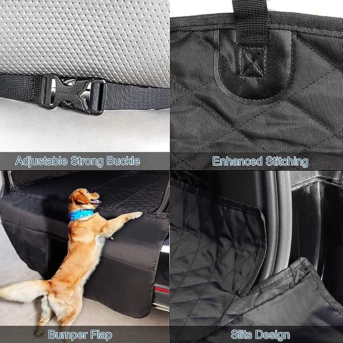 SUV Cargo Liner for Dogs Waterproof Nonslip Car Pet Seat Covers Back Seat with Bumper Flap Protector Washable Boot Cover Mats for Cars SUVs Vans Trucks (Black) - Image 4